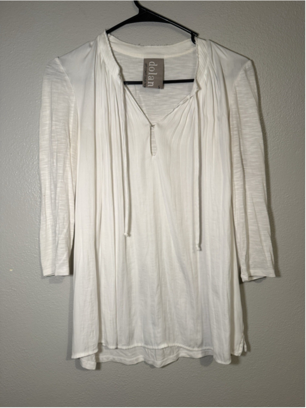 Dolan Left Coast Collection Mixed Media Pleated Blouse Small